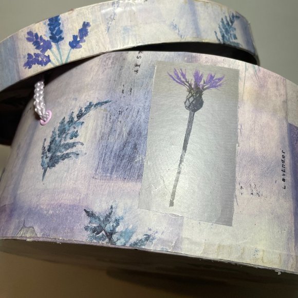 Hatbox Present Company Hatbox Round 12" Decorative Hatbox w/Cord Handle  EUC - Picture 4 of 8